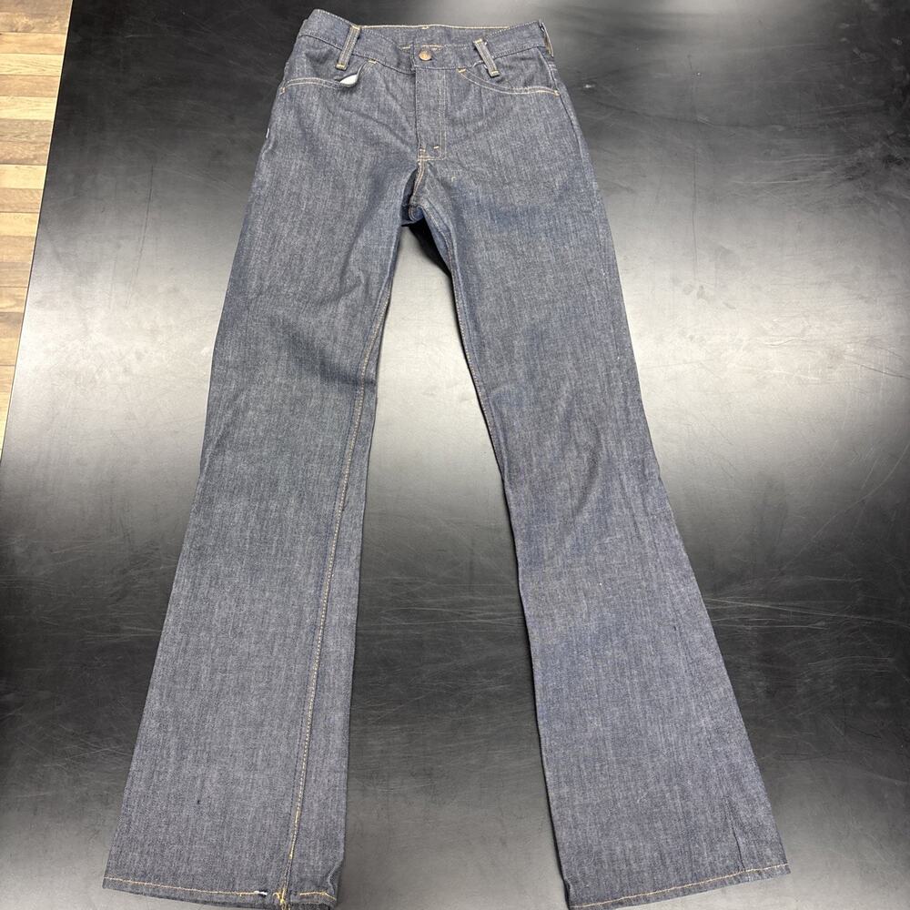 VTG 70s Orange Tab And Stitch Levi’s Wide Leg Blue Jeans Never Worn 28 X 33